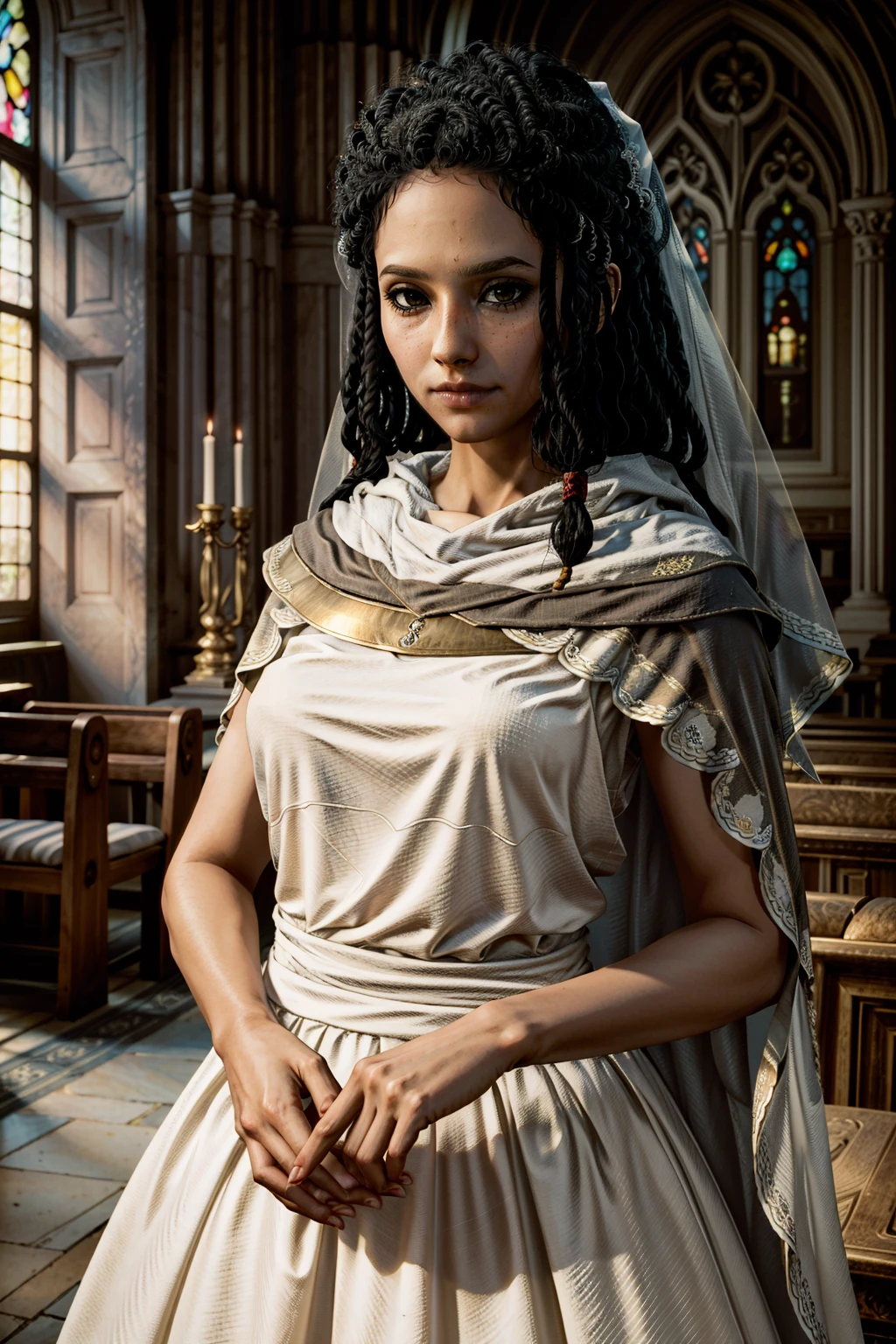 (masterpiece, best quality:1.3)
<lora:epi_noiseoffset2:1> <lora:add_detail:0.7> <lora:AssaOriginsAya:0.8>
AssaOriginsAya, 1girl, solo, brown eyes, black hair, wearing a wedding dress, bridal veil, inside a church