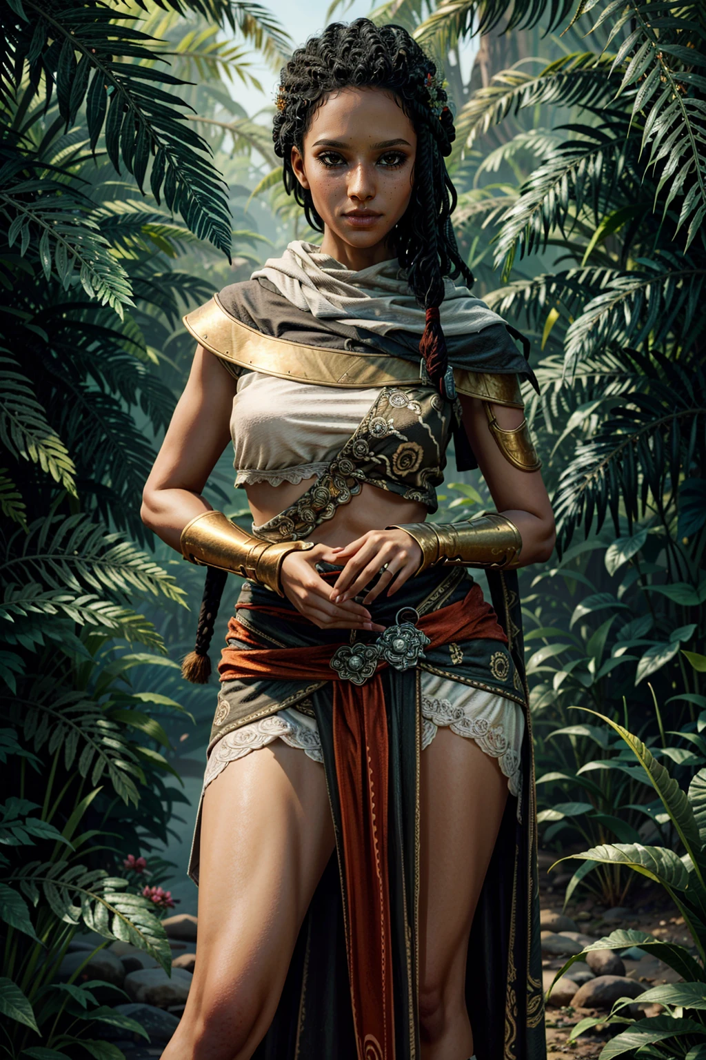 (masterpiece, best quality:1.3)
<lora:epi_noiseoffset2:1> <lora:add_detail:0.7> <lora:AssaOriginsAya:0.8>
AssaOriginsAya,  1girl, solo, brown eyes, black hair, in lush jungle with flowers