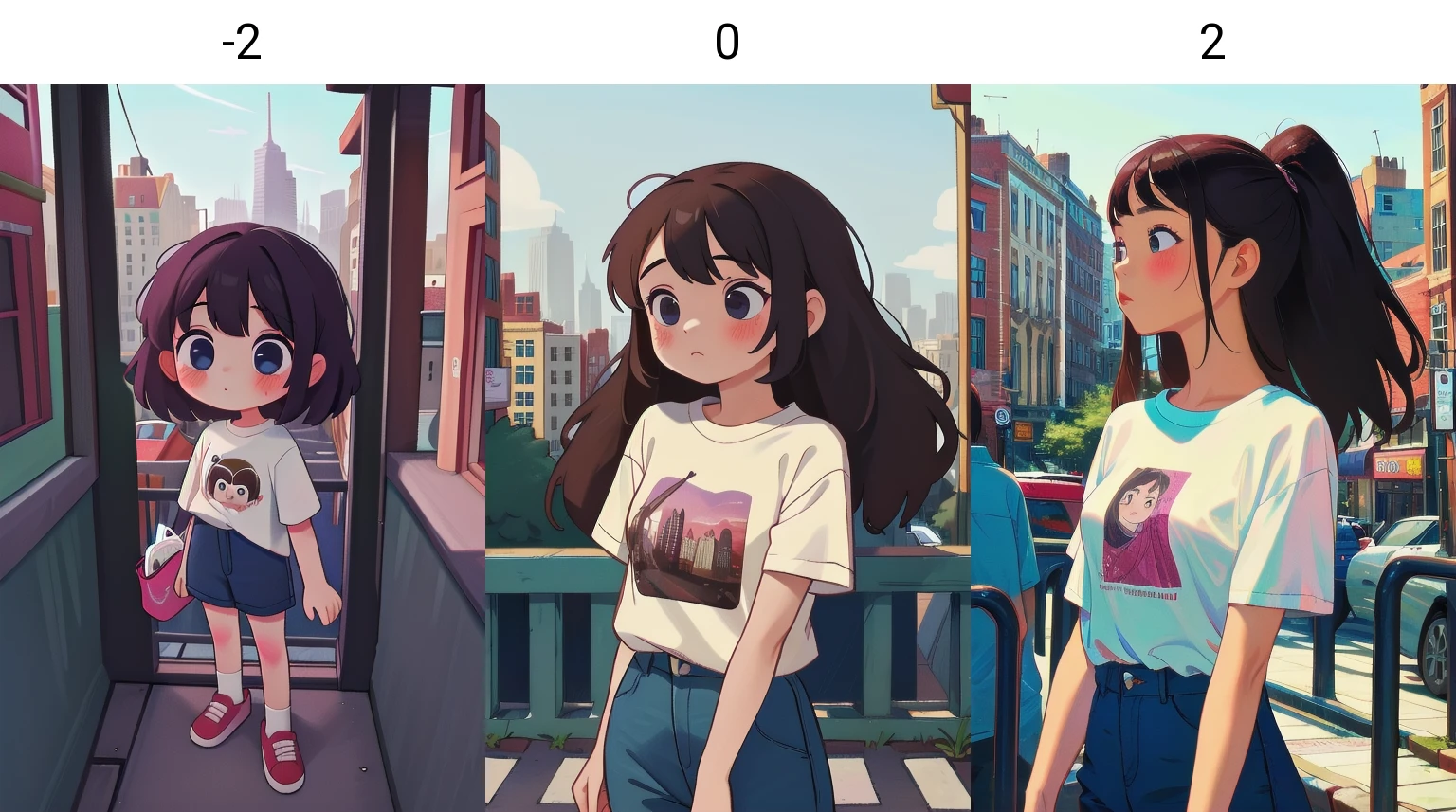 masterpiece,best quality,1girl,city,<lora:HeightRatioSlider_v2:-2>,t-shirt