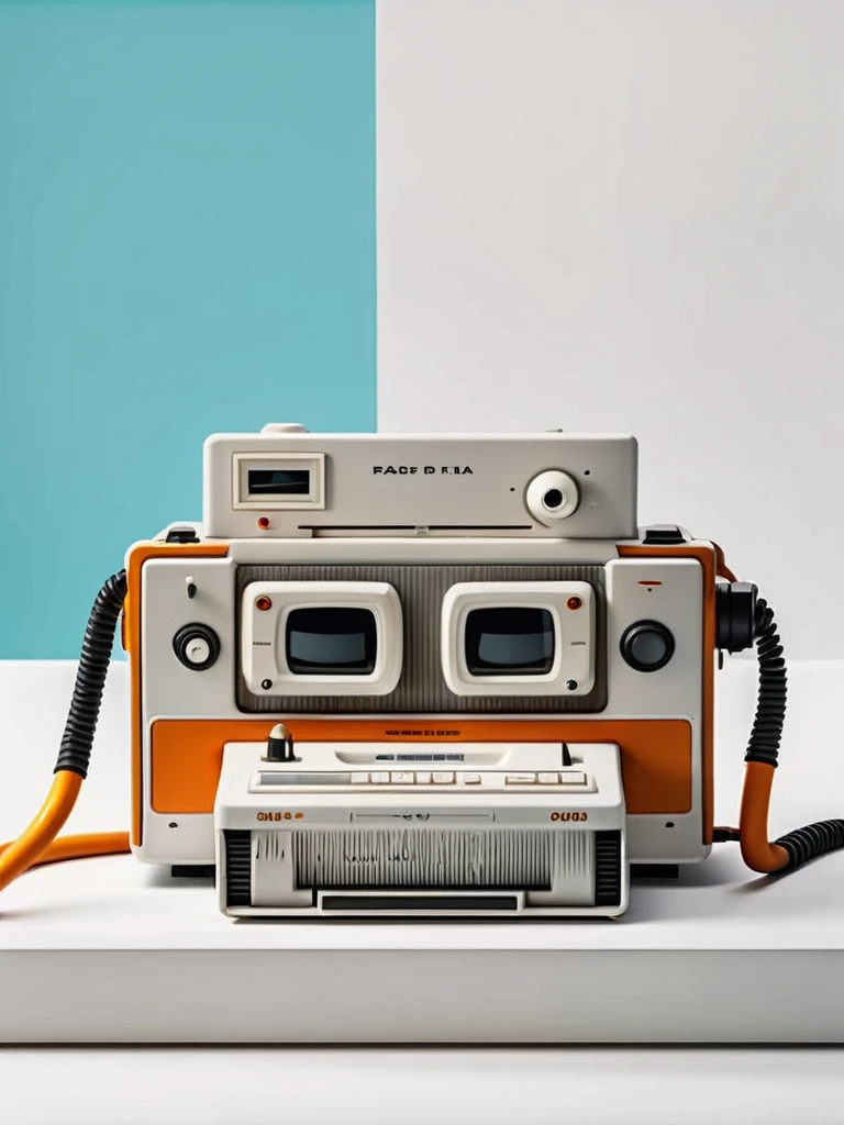 product photo, ( retro cyber tech ) , reflective , Ella Guru, f 8 aperture, a 3D render, new objectivity<lora:Cyber_Tech_sdxl:1>