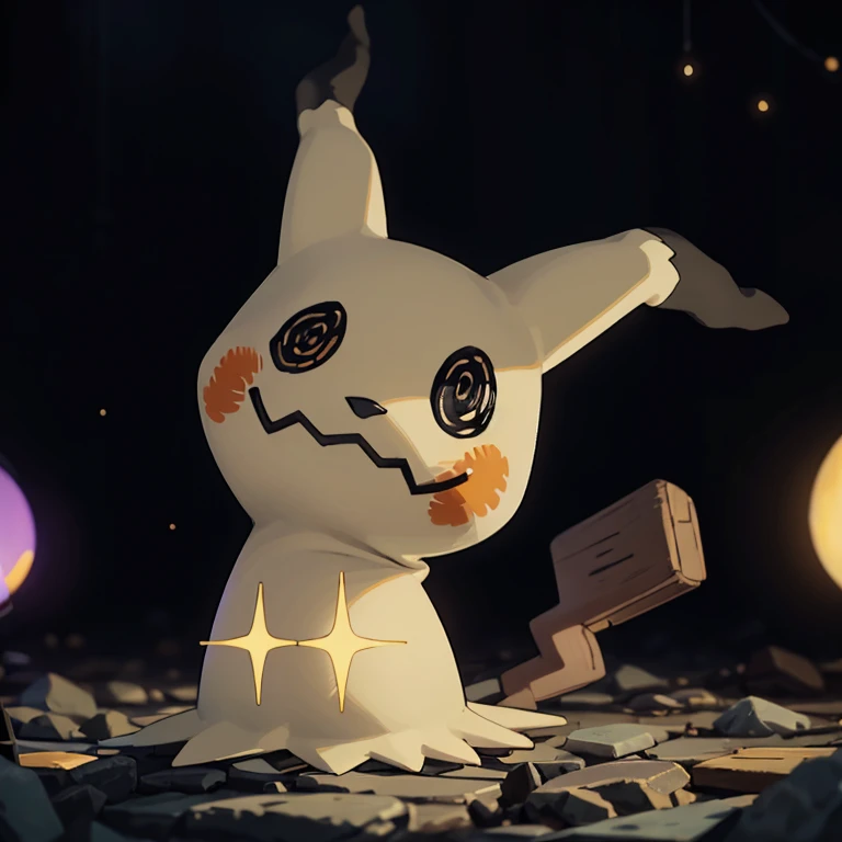 ((masterpiece,best quality)), 
<lora:Mimikyu_Pokemon_Anime:0.7>, Mimikyu_Pokemon,
solo, looking at viewer,
cinematic composition,
| sparkle, starry background, purple theme, 
| bokeh, depth of field, cinematic composition
