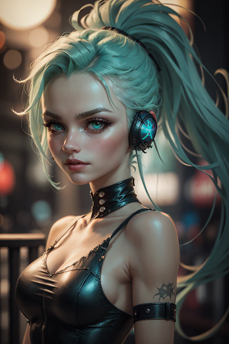((masterpiece,best quality)),
<lora:Ember_McLain_Danny_Phantom_Anime:0.8>, Ember_McLain_Danny_Phantom, pony tail, aqua hair, upper body, extremely detailed face,
smug, goth,
| blue fire and music notes in background,
| bokeh, depth of field, cinematic composition,