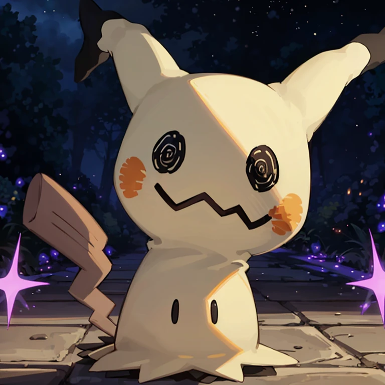 ((masterpiece,best quality)), absurdres,
<lora:Mimikyu_Pokemon_Anime:0.7>, Mimikyu_Pokemon, purple star, sparkle, starry_background,
solo, looking at viewer,
cinematic composition,