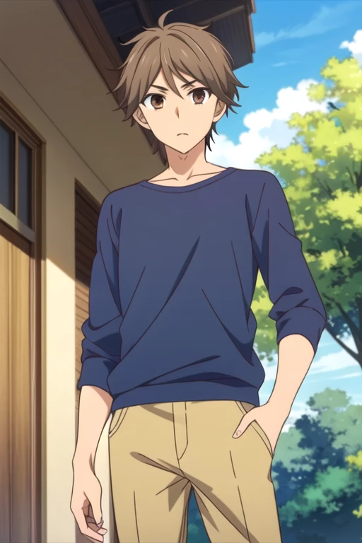 masterpiece, best quality, , 1boy, solo, male focus, looking at viewer, , , , , <lora:hayato_shinomiya:0.72>, hayato_shinomiya, brown hair, brown eyes