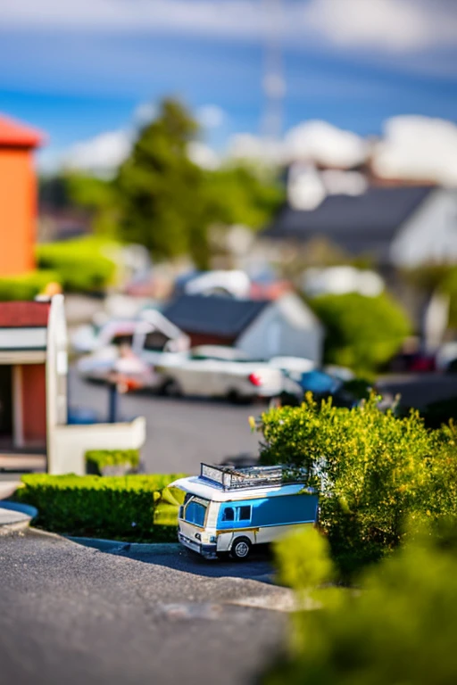 toy style, (close-up:1.15), a one tiny house, (tilt shift:1.2)