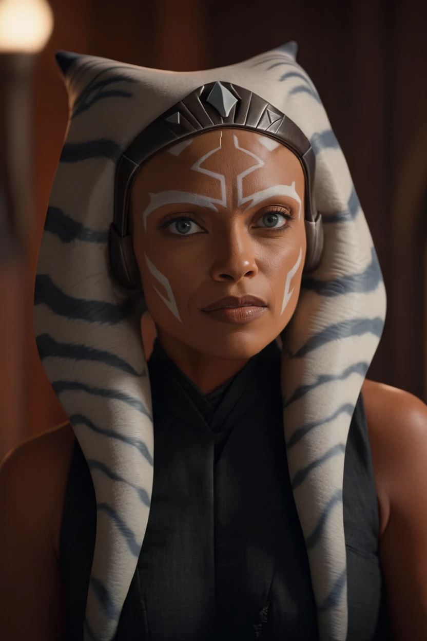 cinematic film still ahsoka tano raised eyebrow inside a ship, naked, no clothes, average breast, showing vagina, cum on body, orgasm face, full body shot. Shallow depth of field, vignette, Highly detailed, HD Hollywood film by Ryan Coogler, Bokeh, cinemascope, moody, epic, wonderful, film grain, grainy