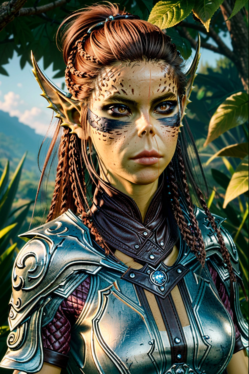 (masterpiece, best quality:1.3)
<lora:epi_noiseoffset2:1> <lora:add_detail:0.7> <lora:BGLaezelDreamshaper:0.8>
BGLaezel,  1girl, solo, long hair, pointy ears, in lush jungle with flowers