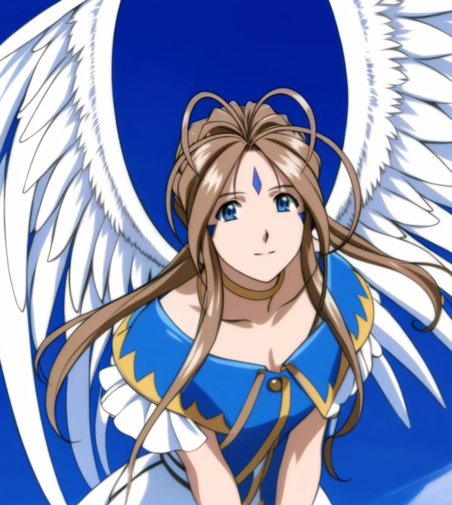 <lora:Belldandy:0.7>belldandy ,1girl , angle wing