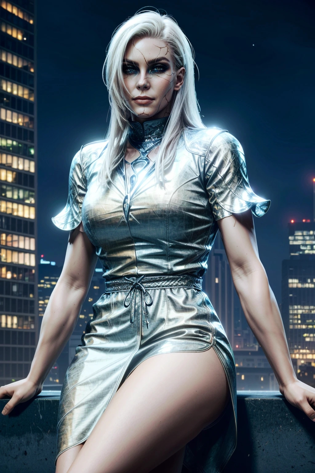 (masterpiece, best quality:1.3)
<lora:epi_noiseoffset2:1> <lora:add_detail:0.7> <lora:BGDameAylin:0.8>
BGDameAylin, 1girl, solo, long hair, white hair, white eyes, cityscape, at night, on top of a skyscraper, short dress
