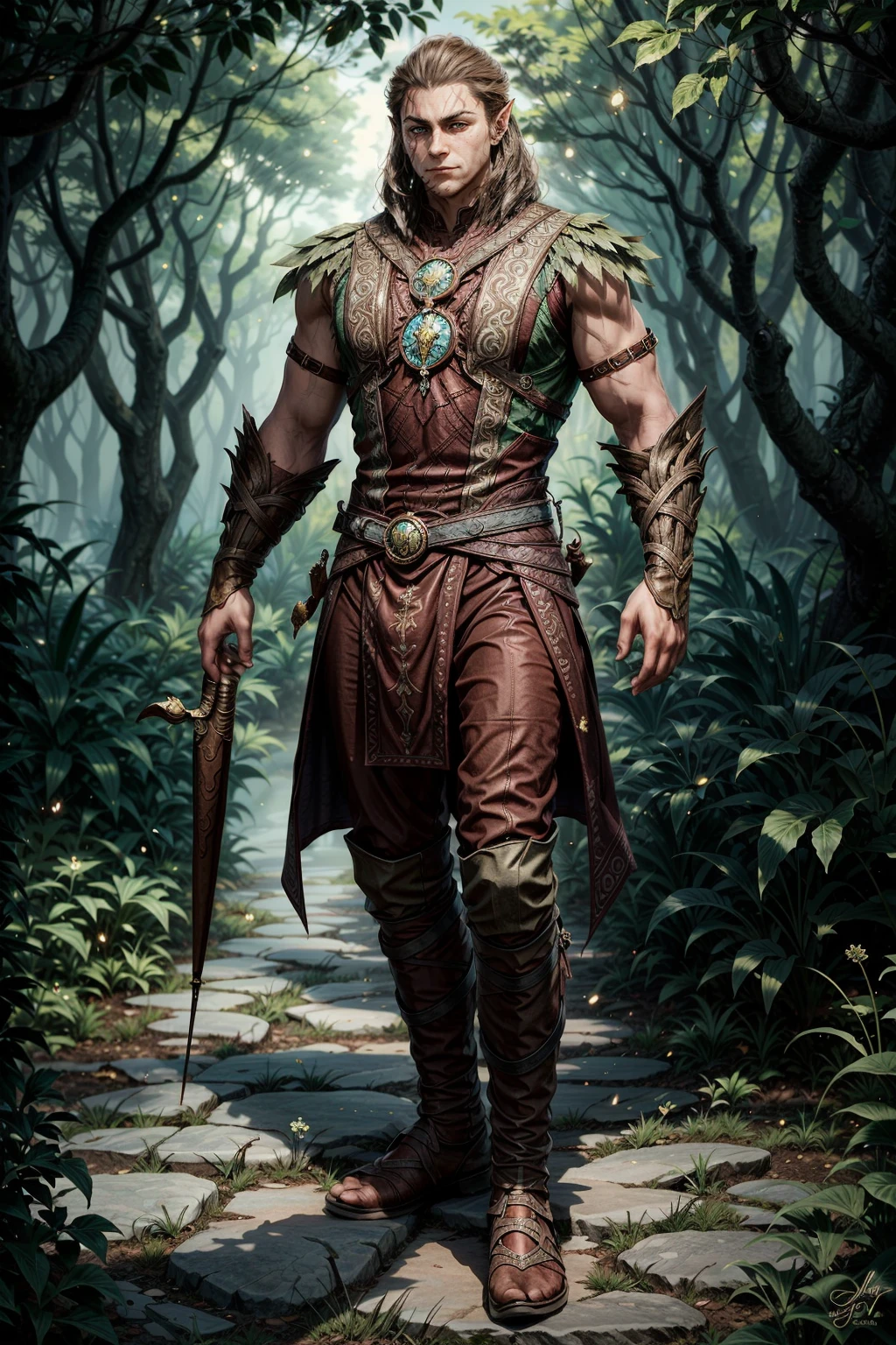 (masterpiece, best quality:1.3)
<lora:epi_noiseoffset2:1> <lora:add_detail:0.7> <lora:BGHalsin:0.8>
BGHalsin, 1boy, solo, pointy ears, male focus, full body, standing in a beautiful fantasy landscape,
