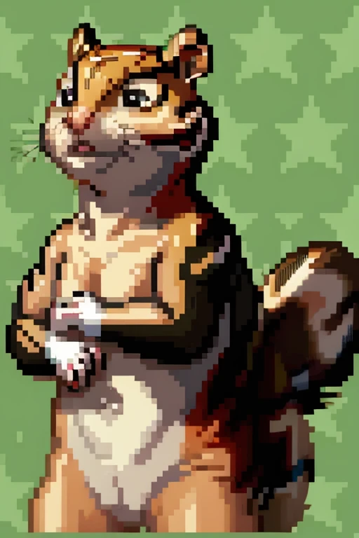 <lora:SNES Super Punch Out Portraits V2-000003:0.75> super_punch_out_portrait, white border, star_patterned_background, boxing glove, green background, (Chipmunk:1.5), (portrait:1.2), masterpiece, highest quality, highest quality visuals, highest details