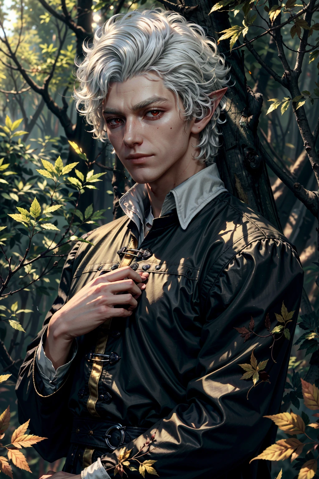 (masterpiece, best quality:1.3)
<lora:epi_noiseoffset2:1> <lora:add_detail:0.7> <lora:BGAstarion:0.7>
BGAstarion, 1boy, solo, white hair, red eyes, pointy ears, establishing shot , autumn forest, midday, warm and golden light filtering through colorful leaves