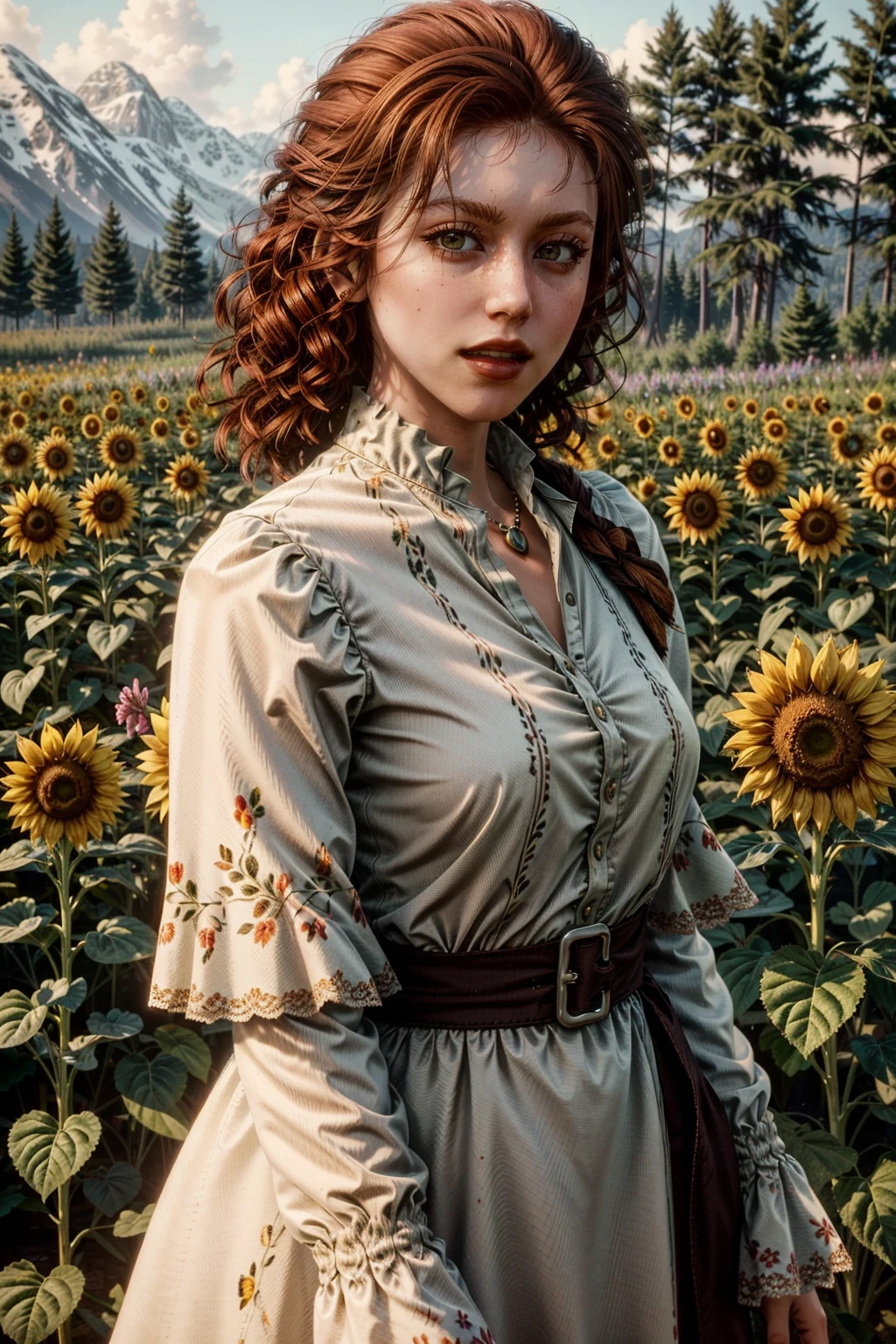 (masterpiece, best quality:1.3)
<lora:epi_noiseoffset2:1> <lora:add_detail:0.7> <lora:RDRMollyOShea:0.8>
RDRMollyOShea, 1girl, solo, blonde hair, red hair , sunflower field, morning, soft and warm light illuminating the cheerful blooms