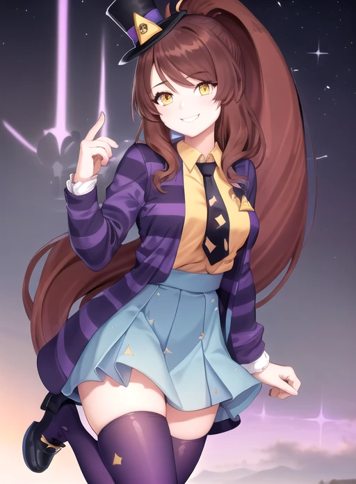 One person, Chestnut Hair, Bobcut,Half Up Hair,Large Breasts, smile, Droopy eyes, quiet,perspective, height: 165cm,High School Uniform,Navy Blue Blazer,White blouse,Orange ribbon tie,Gray knee-length flared skirt,Anime Style,Knee-length skirt,Healthy sex appeal,High resolution, Anatomically correct, 最High quality, corruption, detailed, High detailed, High resolutionモデル, High quality, quality, Very detaileded, 超High resolution, Textured skin, Exposed forehead,happiness, Viewfinder, smile, Multiview, A healing aura emanates from your hands