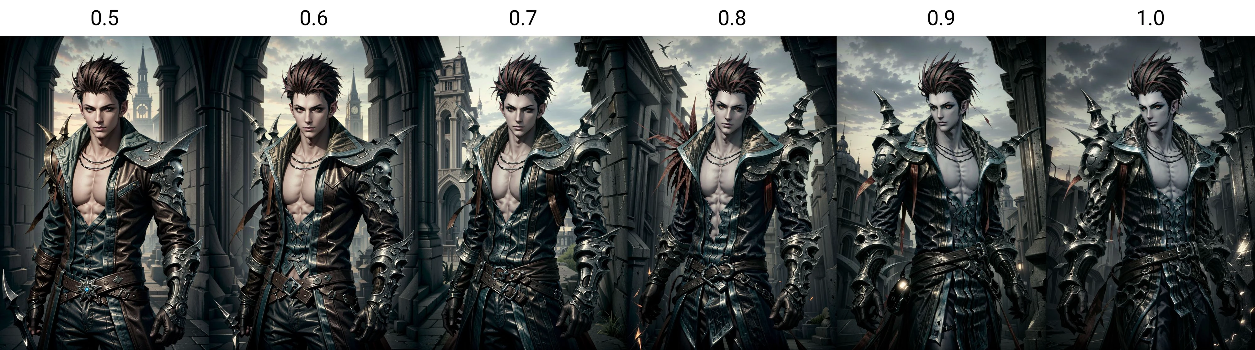 (masterpiece, best quality:1.3)
<lora:epi_noiseoffset2:1> <lora:add_detail:0.7> <lora:LostArkKharmine:0.5>
LostArkKharmine, 1boy, demon boy, pointy ears, looking at viewer