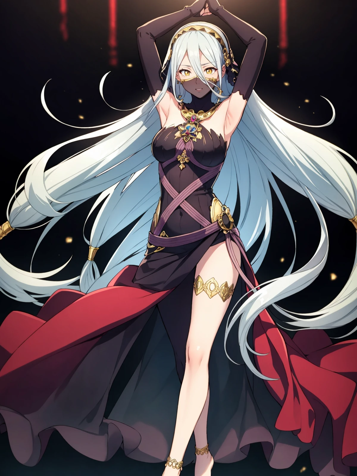uma mulher em um vestido preto com uma espada, bleach manga style, personagem estilo anime, personagem de anime, personagem de anime; arte de corpo inteiro, inspired by Kanō Hōgai, inspirado em Kusumi Morikage, personagem de anime feminino, Ichigo Kurosaki, anime full body illustration, arte oficial do personagem, inspired by Sakai Hōitsu