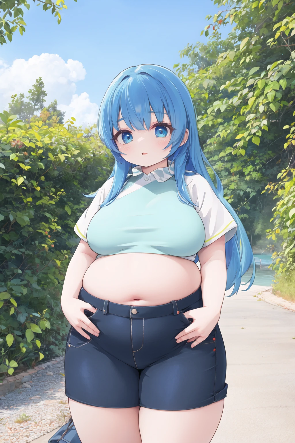 Twintails Hair Bow, blue hair,Big Baby Bump pregnant, bra and underwear, Big boobs, nipple, cum, Big Blue Balloons,16 years girl, Big pregnant Belly, Big Pregnant girl, Largest Belly of Pregnant, Huge Pregnancy, background beach,Huge 9 months Pregnancy Belly,huge belly expansion, huge belly girl