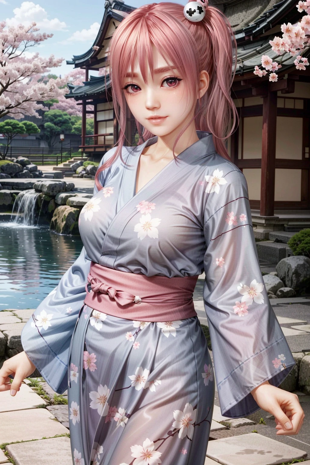 (masterpiece, best quality:1.3)
<lora:epi_noiseoffset2:1> <lora:add_detail:0.7> <lora:DOAHonoka:0.8>
DOAHonoka, 1girl, solo, long hair, pink hair, yukata, japan, cherry blossoms, hair ornament