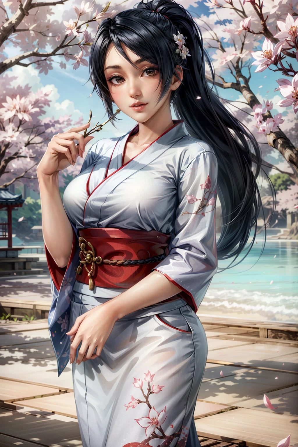 (masterpiece, best quality:1.3)
<lora:epi_noiseoffset2:1> <lora:add_detail:0.7> <lora:DOAMomiji:0.8>
DOAMomiji, 1girl, solo, long hair, yukata, japan, cherry blossoms, hair ornament