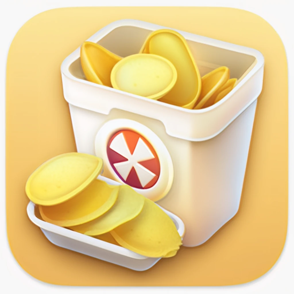 a potato chips,
icons, ios icon app, icons app,<lora:IconsRedmondV2-Icons:1>