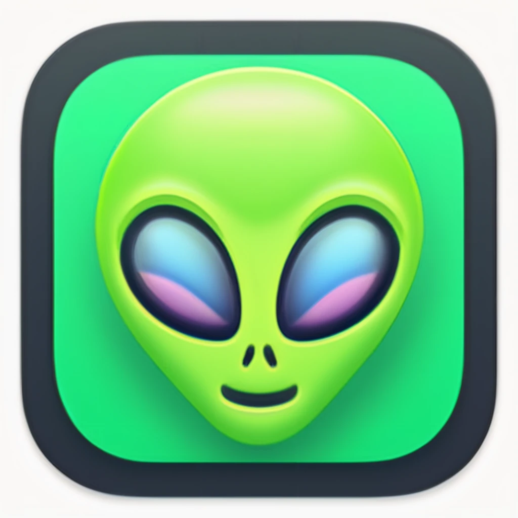 a alien,
icons, ios icon app, icons app,<lora:IconsRedmondV2-Icons:1>