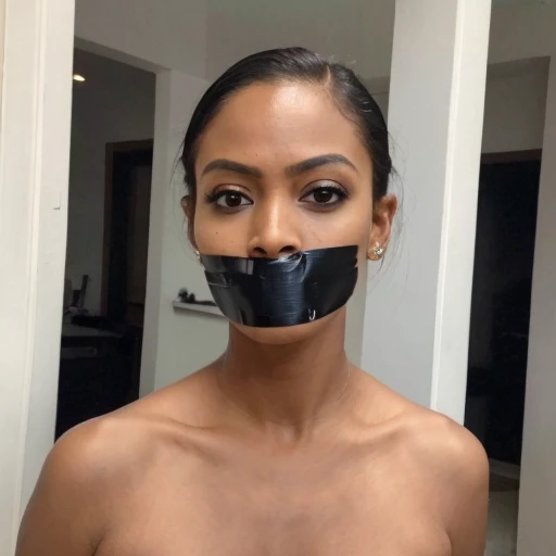 <lora:TapeGag-v1:0.8> tape gag, duct tape, tied
photo of beautiful woman, black hair hairtyle thai (supermodel:1.2), (masterpiece, perfect lighting, incredible detail, best quality:1.3), perfect face