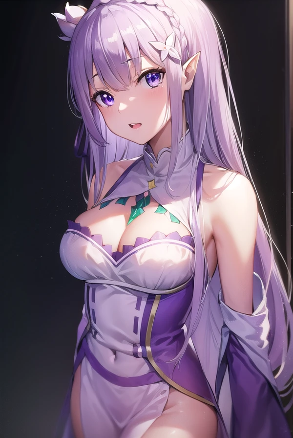 rezeroemilia, <lora:rezeroemilia-lora-nochekaiser:1>, 
emilia, braid, crown braid, flower, hair flower, hair ornament, hair ribbon, long hair, low-tied long hair, (purple eyes:1.2), pointy ears, white flower, x hair ornament, <lora:talkmouth_E_v100:1>, open mouth,
BREAK bare shoulders, detached collar, dress, long sleeves, low-tied long hair, navel, pink dress, shoulder cutout, thigh gap, wide sleeves,
BREAK outdoors, city,
BREAK looking at viewer, (cowboy shot:1.5),
BREAK <lyco:GoodHands-beta2:1>, (masterpiece:1.2), best quality, high resolution, unity 8k wallpaper, (illustration:0.8), (beautiful detailed eyes:1.6), extremely detailed face, perfect lighting, extremely detailed CG, (perfect hands, perfect anatomy),