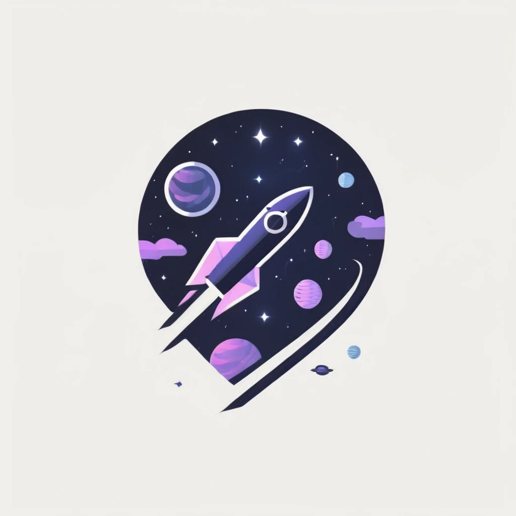 logo,
A logo for a space travel company, launching rocket, space-themed colors (black, purple, dark blue)
),LogoRedAF
,<lora:LogoRedmondV2-Logo-LogoRedmAF:1>