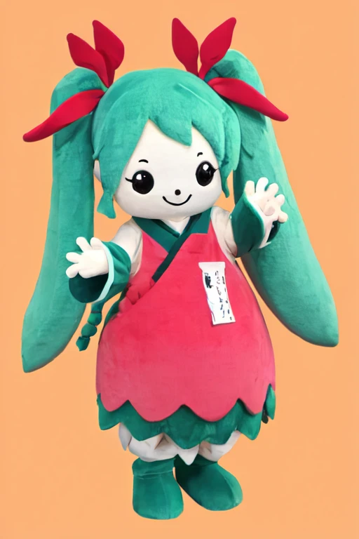 <lora:yuruchara-r2-000011:1>,yuruchara,simple background,solo,hatsune miku