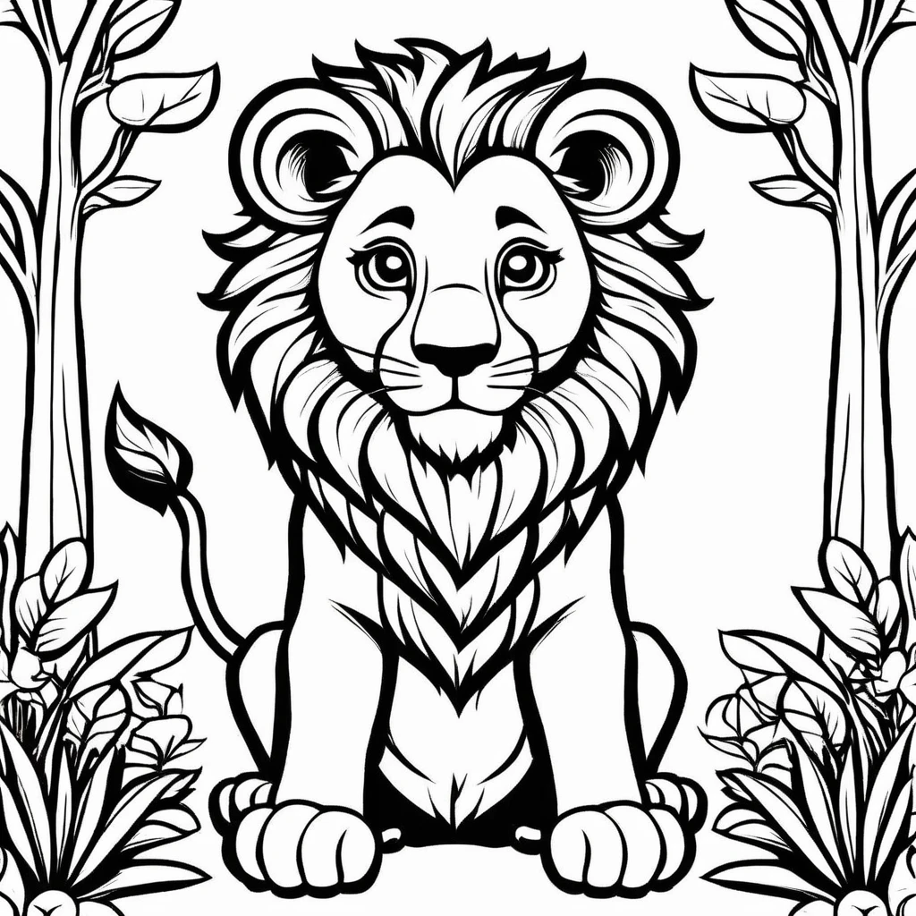 A cute lion, cartoon,
,Coloring Book, ColoringBookAF,
 <lora:ColoringBookRedmond-ColoringBook-ColoringBookAF:1>