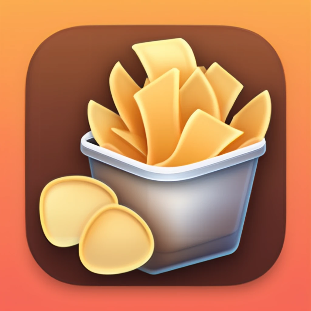 a potato chips,
icons, ios icon app, icons app,<lora:IconsRedmondV2-Icons:1>