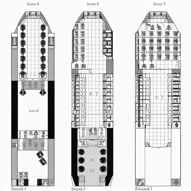 deckplan of starship, decks, jump-4 <lora:travellerships2:1>