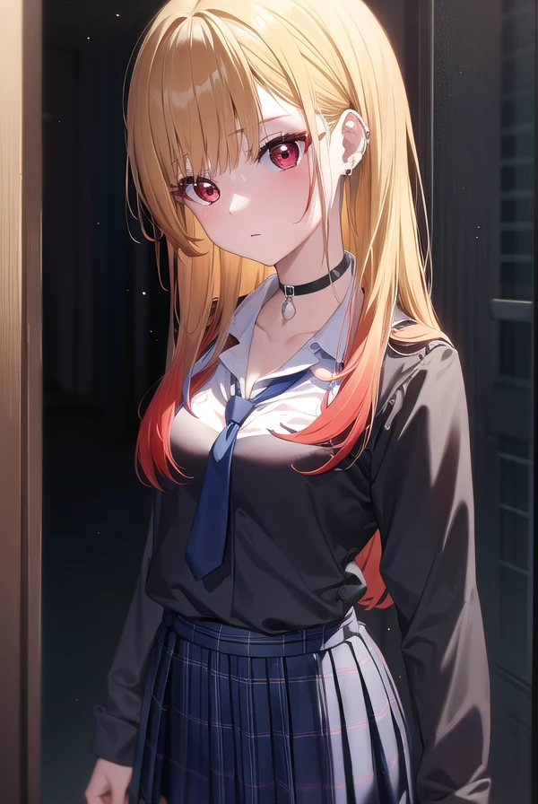 marinkitagawa, <lora:marinkitagawa-lora-nochekaiser:1>,
marin kitagawa, blonde hair, choker, ear piercing, earrings, long hair, piercing, (red eyes:1.5), straight hair, swept bangs,
BREAK black necktie, long sleeves, pleated skirt, school uniform, shirt, skirt, sleeves rolled up, white shirt, cleavage,
BREAK indoors, classroom,
BREAK looking at viewer, (cowboy shot:1.5),
BREAK <lyco:GoodHands-beta2:1>, (masterpiece:1.2), best quality, high resolution, unity 8k wallpaper, (illustration:0.8), (beautiful detailed eyes:1.6), extremely detailed face, perfect lighting, extremely detailed CG, (perfect hands, perfect anatomy),