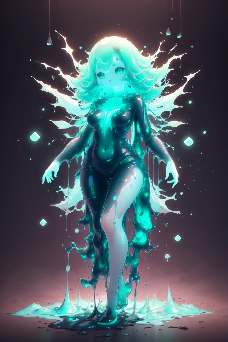 1girl, <lora:MintSlimeSkin3:1>, mintslimeskin , luminescent translucent body ,
1girl,
tatsumaki, green eyes, black dress, green aura,pelvic curtain,