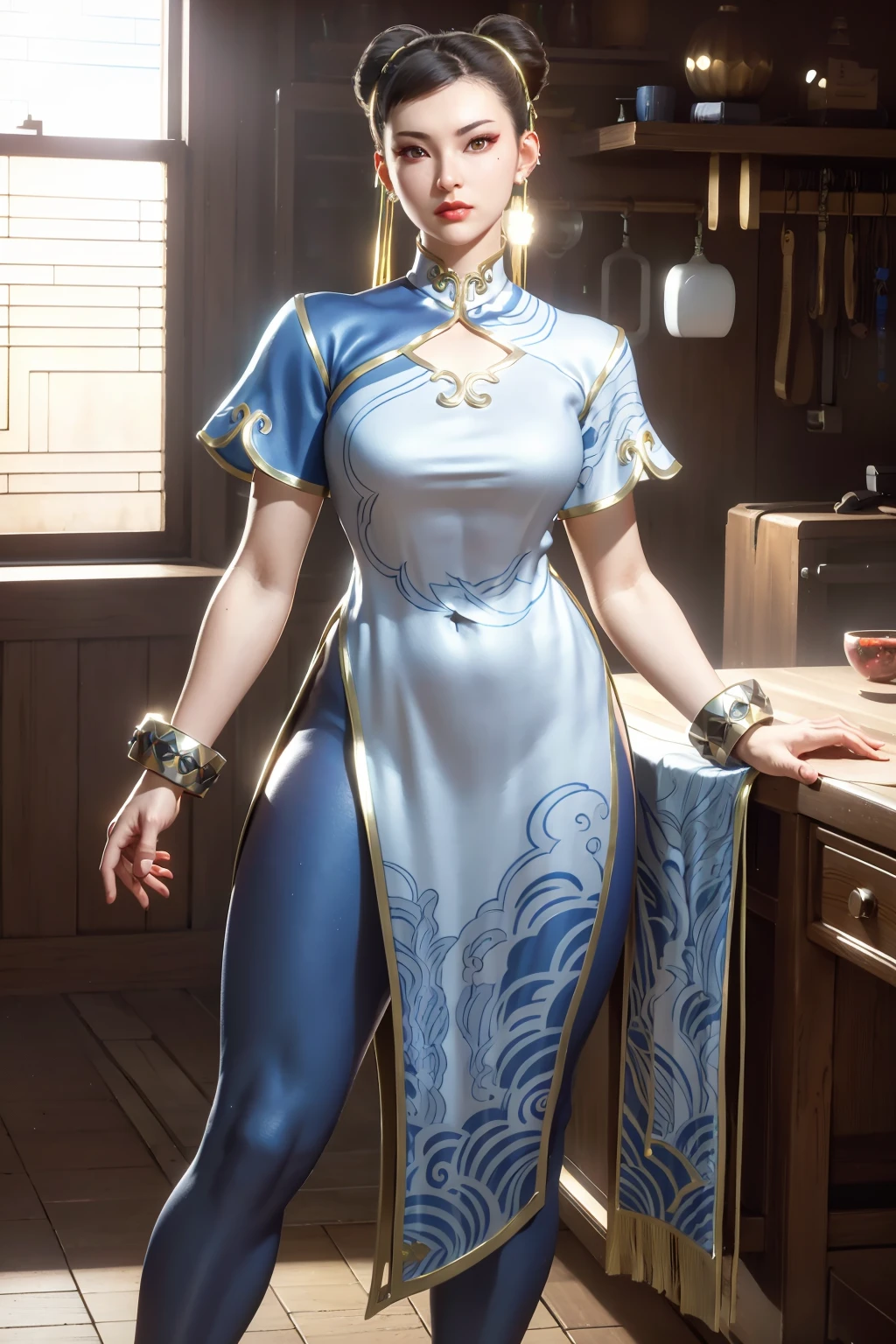 highres,absurdres,masterpiece,best quality,original,extremely detailed CG,extremely detailed wallpaper,perfect lighting,(standing on the stage),looking at viewer,1girl,blurry background,bare hands,from above,
<lora:yue:0.7>,yue,long hair,yellow eyes,bluish gray hair,bangs,chinese dress,high heels,