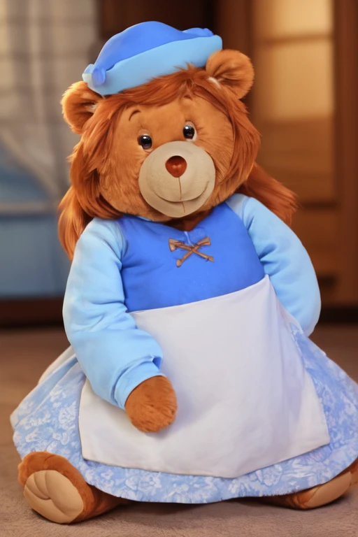 solo, photorealism, grammi_gummi, gummi_bears, bear, teddy bear, plushie, long hair, hat, blue clothing, dress, smile,
<lora:TeddyBear:0.8>
<lora:Grammi_Gummi:0.7>, uploaded on e621, (detailed background, depth of field), (intricate:1.1), (high detail:1.2), (soft focus), (masterpiece, best quality, 4k, 2k, shaded, absurd res)