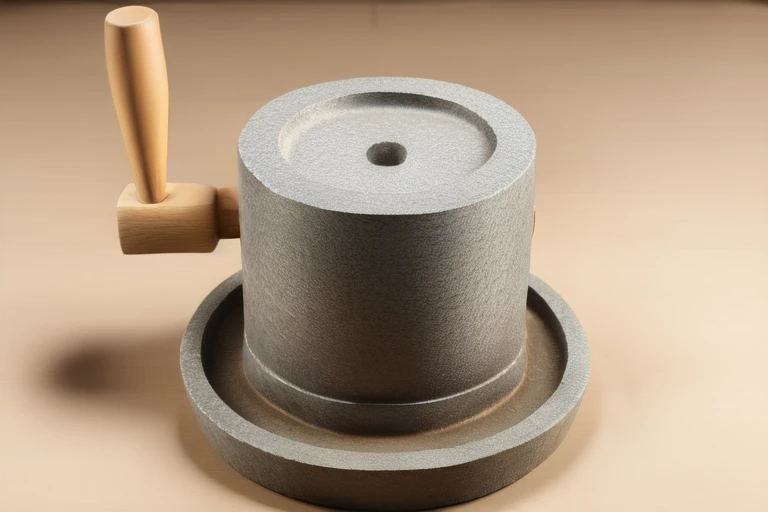 stone_mill, tea_mill, wood, handle,  <lora:tea_mill_v3:0.7>