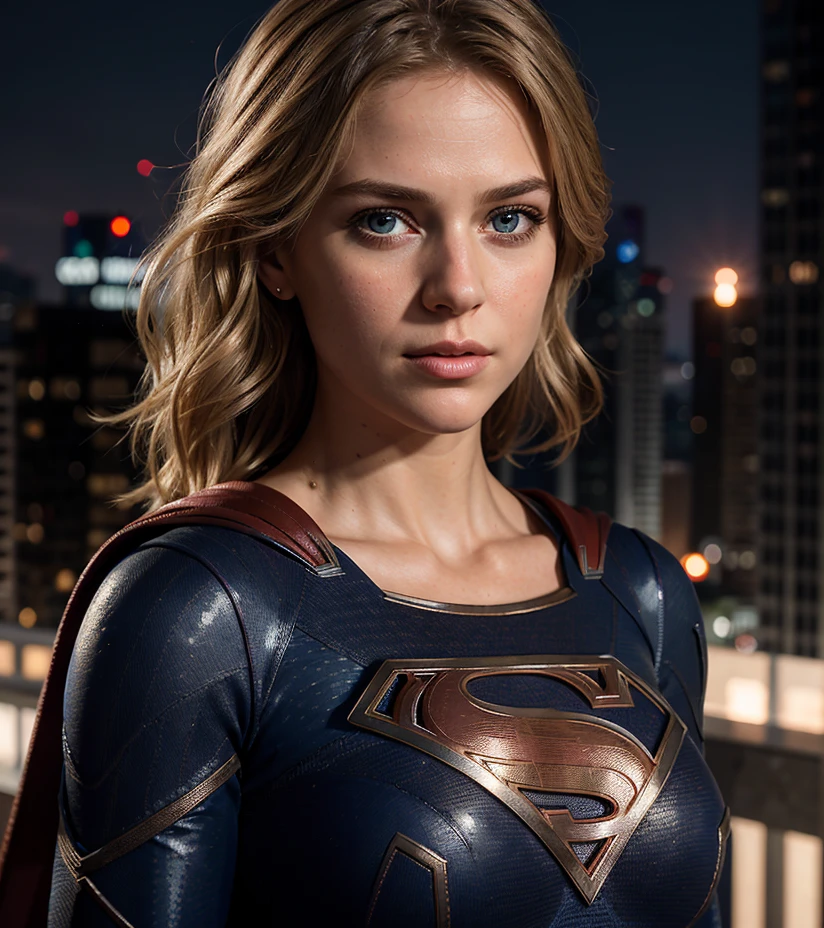Supergirl , hero, hair short blonde, ((masterpiece)), ((best quality)), (ultra-detailed), absurdres, extremely detailed CG unity 8k wallpaper,Accurate describe shapes, (realistic), beautiful face, detailed hands, expressive eyes, upper body, ((close-up)), solo, city, scenery, dramatic light, (standing, superhero) , ((masterpiece)), absurdres, HDR <lora:epi_noiseoffset2:0.7>
