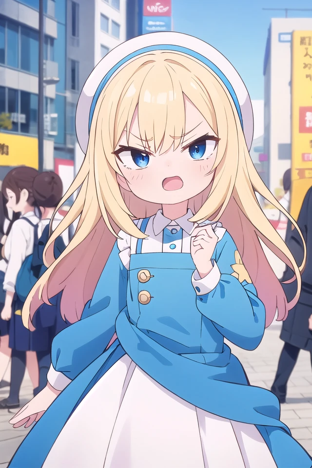 <lora:gekioko_v250:1>
(cleavage:-1.5),
insanely detailed, absurdres, ultra-highres, ultra-detailed, best quality,
1girl, solo, nice hands, perfect hands,
BREAK,
(wearing winter school uniform),
angry, open mouth, cowboy shot,
BREAK,
slender, kawaii, perfect symmetrical face, ultra cute girl, ultra cute face, ultra detailed eyes, ultra detailed hair, ultra cute, ultra beautiful,
by Canon EOS, SIGMA Art Lens 35mm F1.4, ISO 200 Shutter Speed 2000,
in harajuku, shibuya, tokyo, street, crowd, cityscape,
medium large breasts,
BREAK,
(blonde medium hair, blue eyes),