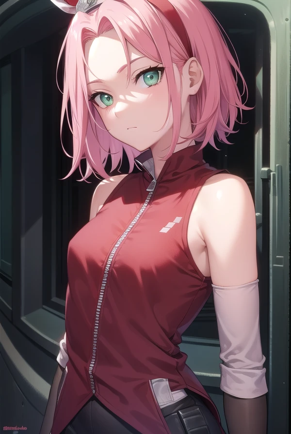 sakuraharuno, <lora:sakuraharunotest-000010:1>, 
sakura haruno, short hair, (green eyes:1.5), pink hair, headband, hair intakes, forehead protector, parted bangs, (small breast:1.2),
BREAK shirt, gloves, shorts, sleeveless, black gloves, sleeveless shirt, red shirt, red jacket, zipper, zipper pull tab, sleeveless jacket,
BREAK looking at viewer,
BREAK outdoors, city, nature, forest,
BREAK <lyco:GoodHands-beta2:1>, (masterpiece:1.2), best quality, high resolution, unity 8k wallpaper, (illustration:0.8), (beautiful detailed eyes:1.6), extremely detailed face, perfect lighting, extremely detailed CG, (perfect hands, perfect anatomy),