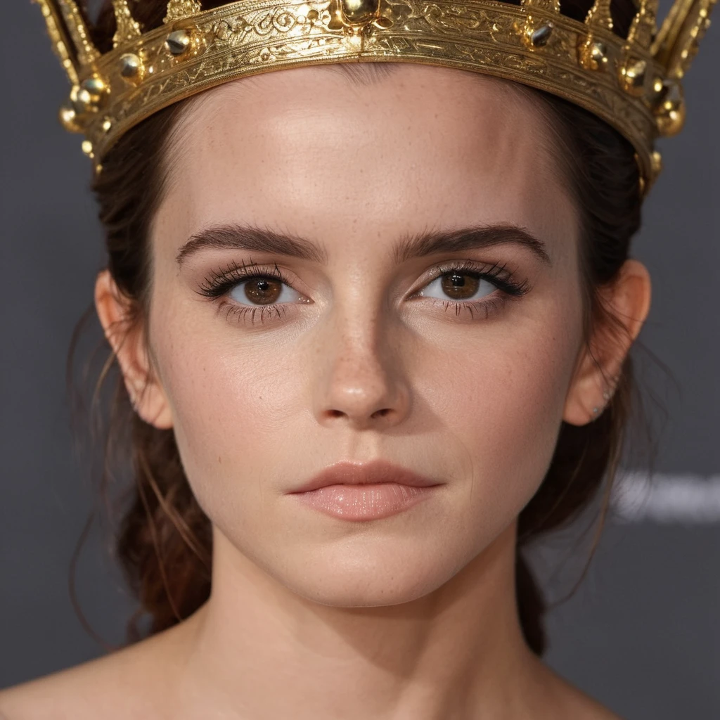 Photo of a hollywood actress dressed as a medieval queen, (glossy wet lips), Nikon Z9, skin texture visible, (sharp focus), (high quality), (symmetric:0.3)