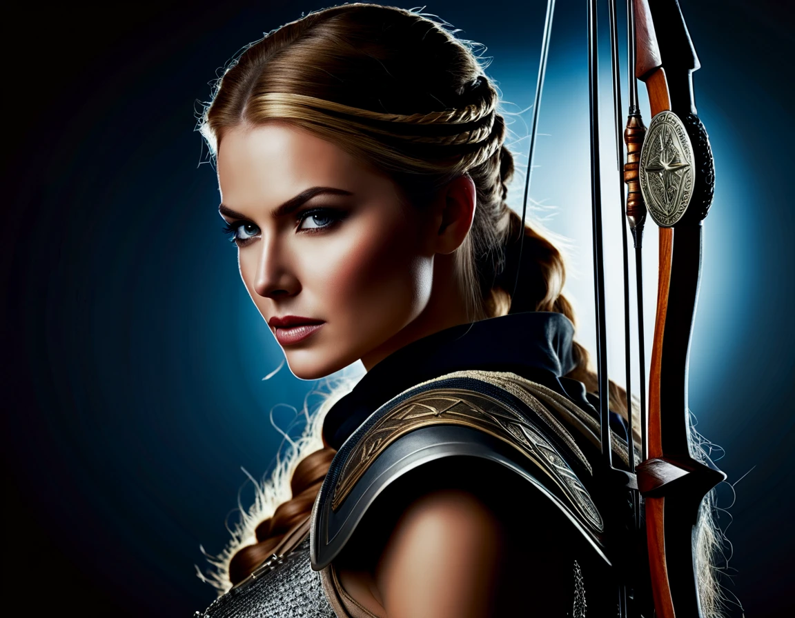 (Gorgeous Photo) of a woman dressed in medieval clothing holding a bow and arrow,archer, thematic background, side light, rim lighting, studio lighting, ultra quality, sharp focus, film grain, Fujifilm XT3, highly detailed glossy eyes, high detailed skin, skin pores,

dark fantasy, romantic,dynamic fighting pose,,natural pose, dark fantasy style, raw, 32k uhd, dslr

