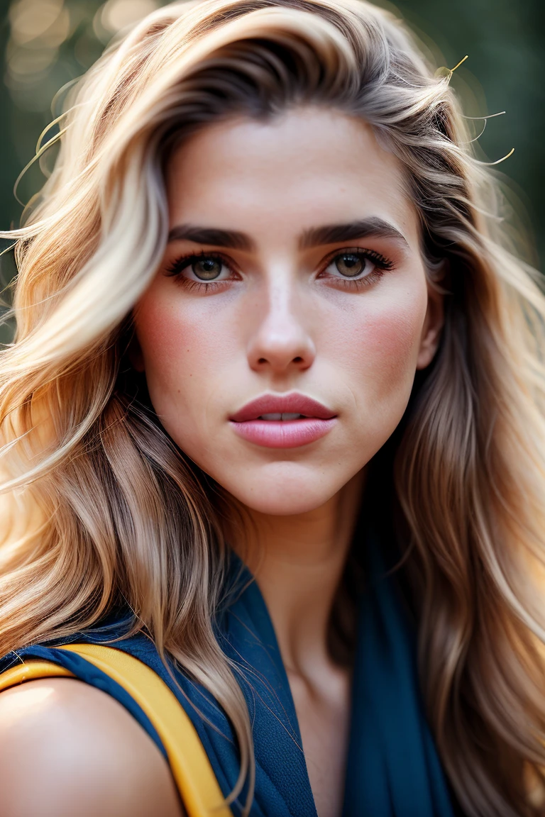 photo of beautiful (kdlt0r0:0.99), a woman with perfect hair, wearing (yellow stole:1.1), ((Wetcore:1.1)), (plain blue background:1.1), (happy:1.2), modelshoot style, (extremely detailed CG unity 8k wallpaper), professional majestic (photography by alfred stieglitz:1.1), (Canon EOS Rebel T8i DSLR Camera), 24mm, exposure blend, hdr, faded, extremely intricate, High (Detail:1.1), Sharp focus, dramatic, soft cinematic light, (upper body), (looking at viewer), (detailed pupils), 24mm, 4k textures, soft cinematic light, adobe lightroom, photolab, elegant, ((((cinematic look)))), soothing tones, insane details, hyperdetailed, low contrast