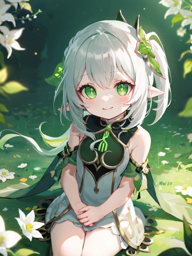 Nasida，the original god，the maid outfit，White suspender stockings，White heels