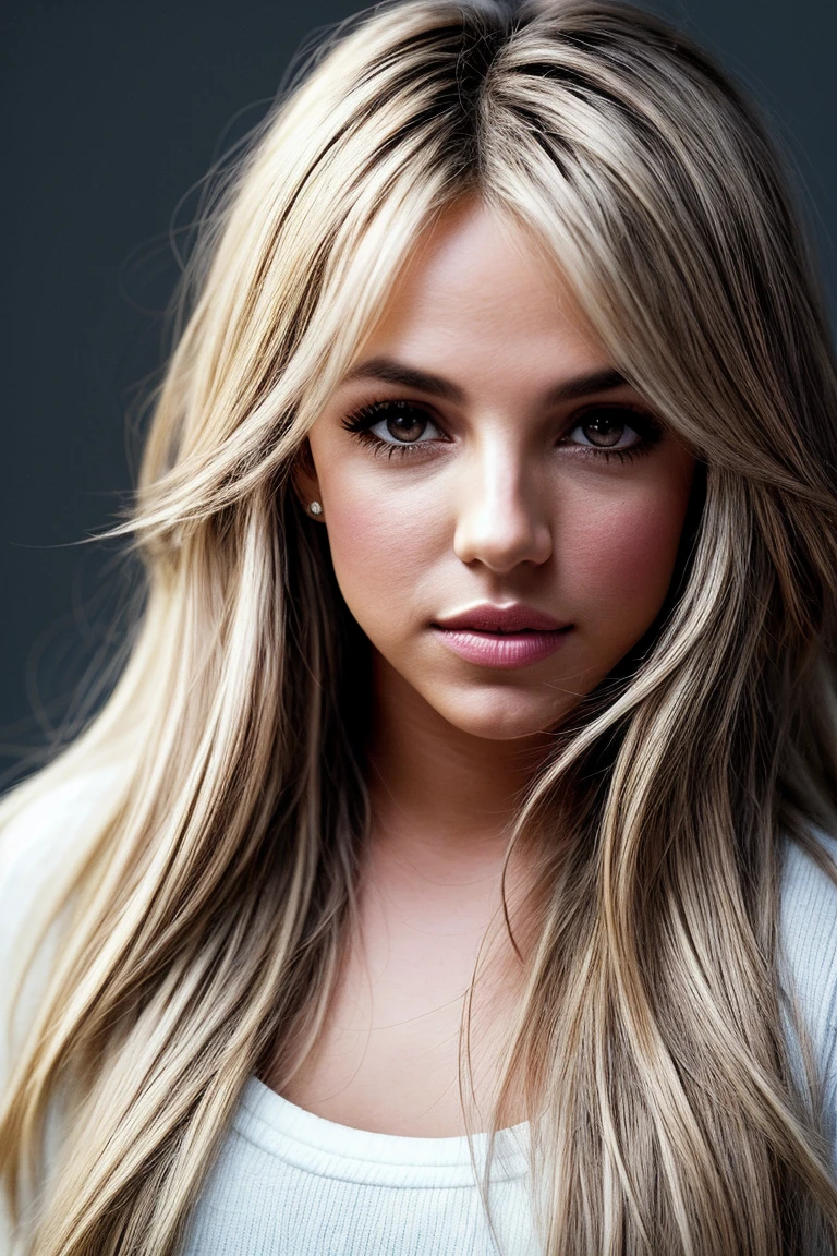 RAW photo of beautiful (cute br1tsp:0.99), a woman with perfect hair, wearing (black winter coat:1.1), ((Pastel Punk:1.1)), (plain white background:1.1), (jeans trousers), modelshoot style, (extremely detailed CG unity 8k wallpaper), professional majestic (photography by yousuf karsh:1.1), (Olympus OM-1 Camera), 24mm, exposure blend, hdr, faded, extremely intricate, High (Detail:1.1), Sharp focus, dramatic, soft cinematic light, (upper body), (looking at viewer), (detailed pupils), 24mm, 4k textures, soft cinematic light, adobe lightroom, photolab, elegant, ((((cinematic look)))), soothing tones, insane details, hyperdetailed, low contrast