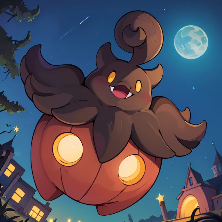 ((masterpiece,best quality)), absurdres,
<lora:Pumpkaboo_Pokemon_Anime:0.8>, Pumpkaboo_Pokemon, no humans, pokemon \(creature\), ,
solo, smiling, looking at viewer,
night sky,