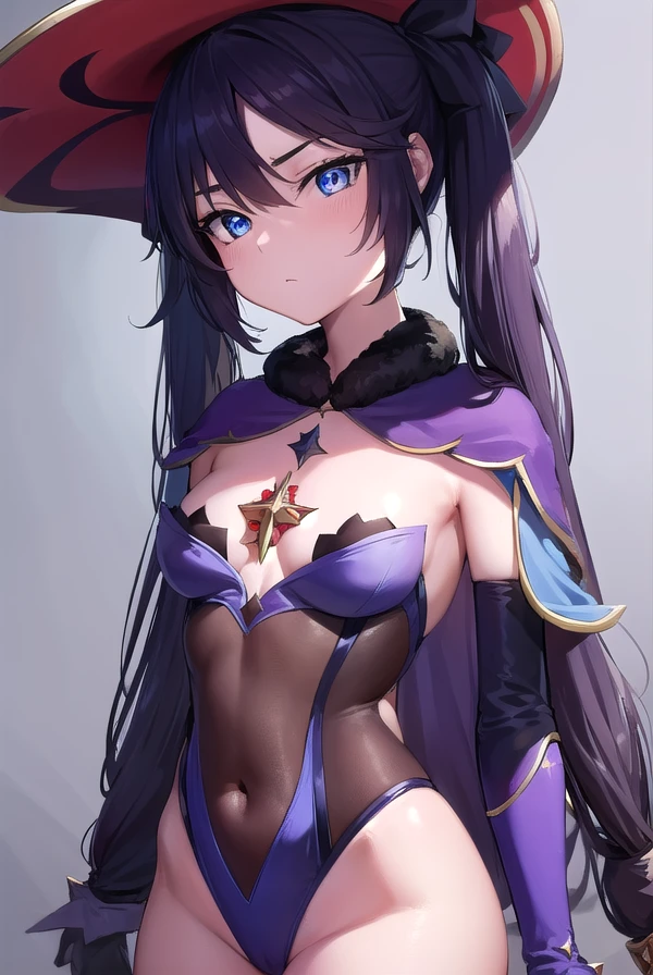 monamegistus, <lora:mona-lora-nochekaiser:1>,
mona, blue eyes, hair between eyes, twintails, very long hair, purple hair, hat, (small breast:1.2), witch hat,
BREAK black bodysuit, black gloves, blue sleeves, bodysuit, capelet, covered navel, detached sleeves, gloves, high heels, leotard, long hair, long sleeves, multicolored sleeves, purple capelet, purple sleeves, strapless, strapless leotard,
BREAK outdoors, city,
BREAK looking at viewer, (cowboy shot:1.5),
BREAK <lyco:GoodHands-beta2:1>, (masterpiece:1.2), best quality, high resolution, unity 8k wallpaper, (illustration:0.8), (beautiful detailed eyes:1.6), extremely detailed face, perfect lighting, extremely detailed CG, (perfect hands, perfect anatomy),