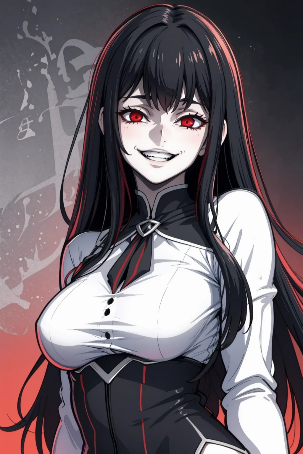 ((Masterpiece, best quality)), edgQuality,
solo,1girl,edgGesugao,sadistic smile, long hair, bangs, grin, evil smile,edgGesugao facial expression <lora:edgGesugao:1>