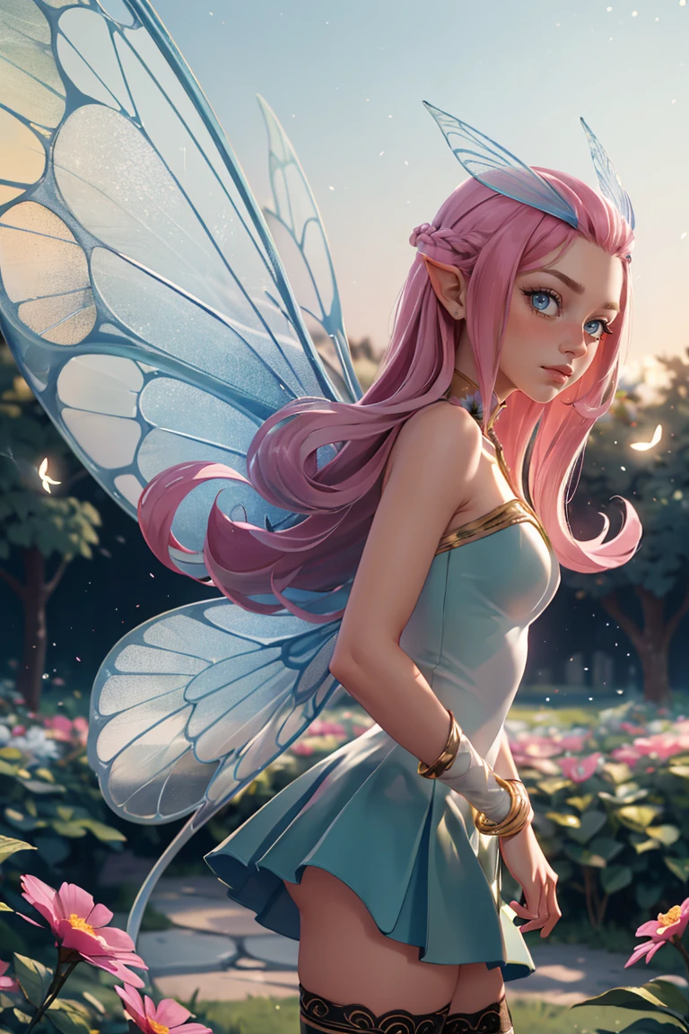 centered, award winning upper body portrait, cowboy shot, (looking at viewer:1.2), |
<lora:Tasi_AFK_Anime:0.7>, Tasi_AFK, long pink hair, fairy, fairy wings, dress, thighhighs, side view,
| flower garden,
| bokeh, depth of field, cinematic composition, | dynamic pose,