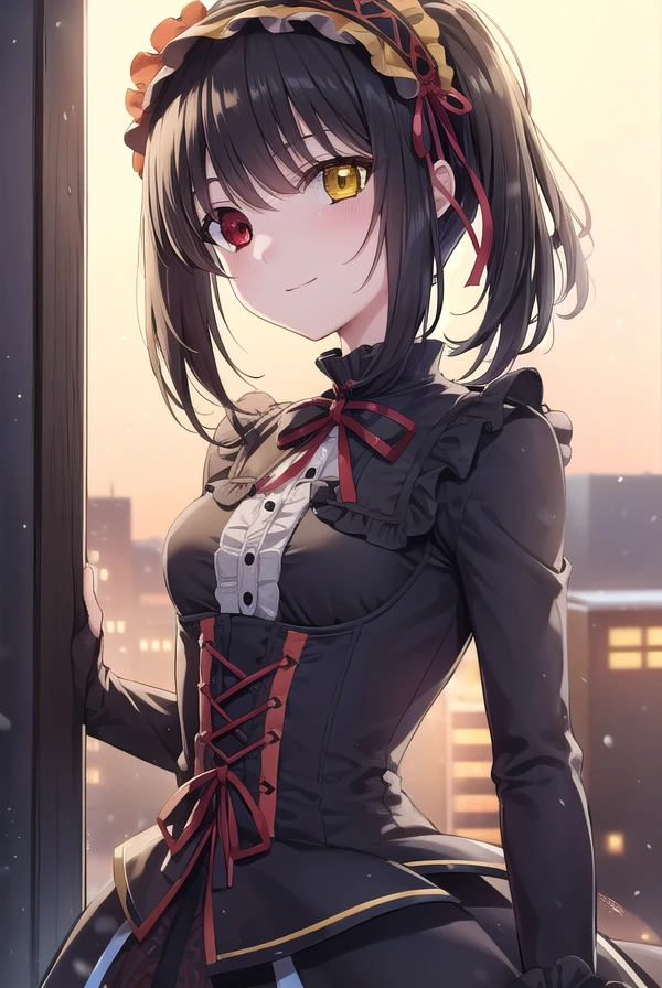 kurumitokisaki, <lora:kurumitokisaki-lora-nochekaiser:1>, 
tokisaki kurumi, clock eyes, black hair, twintails, (red eyes:1.5), (yellow eyes:1.5), (heterochromia:1.5), (small breast:1.3), smile,
BREAK hairband, dress, bow, ribbon, (gothic fashion:1.5), gothic,
BREAK outdoors, city, night, sky, star \(sky\),
BREAK looking at viewer, (cowboy shot:1.5),
BREAK <lyco:GoodHands-beta2:1>, (masterpiece:1.2), best quality, high resolution, unity 8k wallpaper, (illustration:0.8), (beautiful detailed eyes:1.6), extremely detailed face, perfect lighting, extremely detailed CG, (perfect hands, perfect anatomy),
